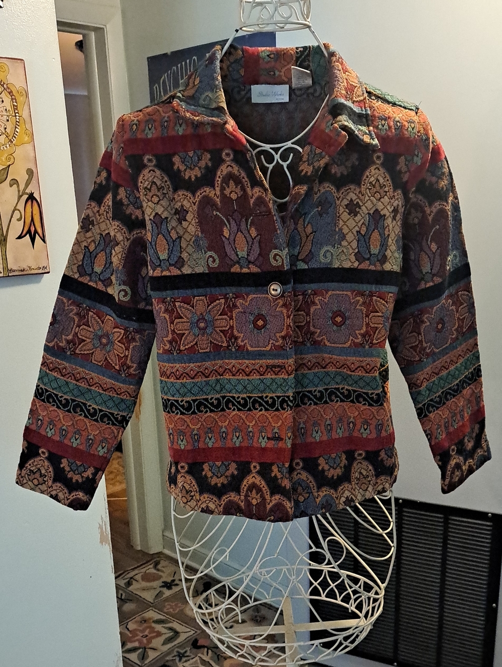Vintage Studio Works Boho Tapestry Jacket Sz M